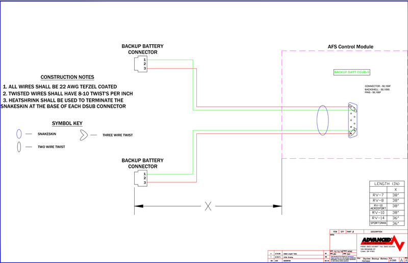 Load image into Gallery viewer, ACM to SkyView backup battery harness